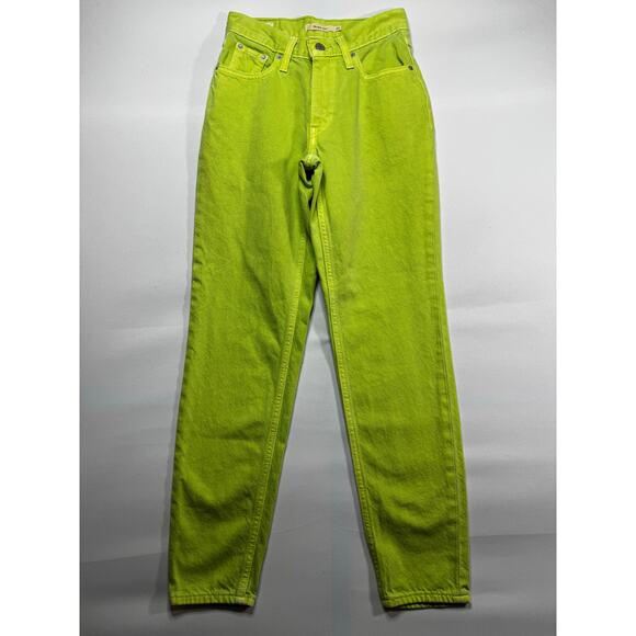 Levi's Women's 80s Mom Tapered Leg Green Denim Jeans - Size 23x28 - Picture 1 of 7